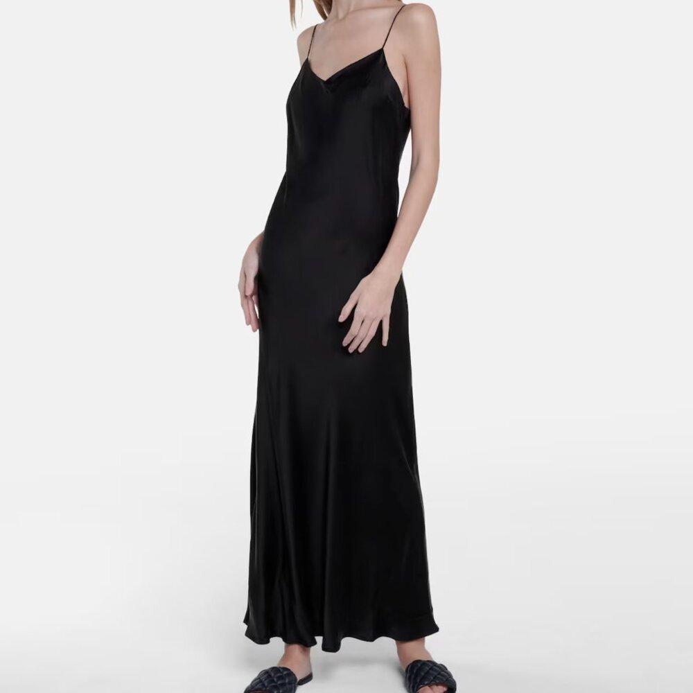ASCENO Lyon Silk Satin Slip Dress Small - Picture 3 of 16